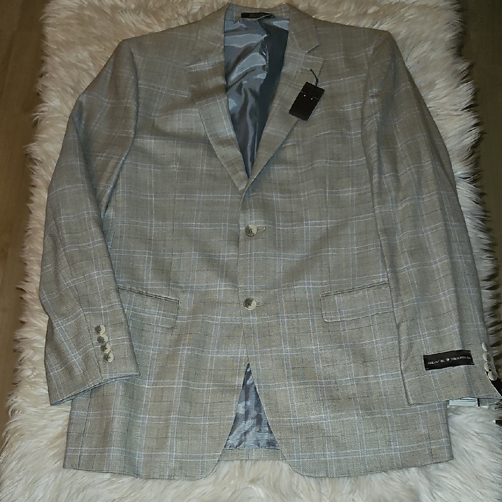 Black Brown 1826 Light Gray Pinstripe Suit Jacket – Size 40L – NWT
